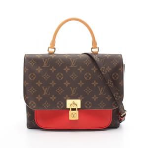 Louis Vuitton Handbag Red Monogram Brown Bag Marignan Leather
